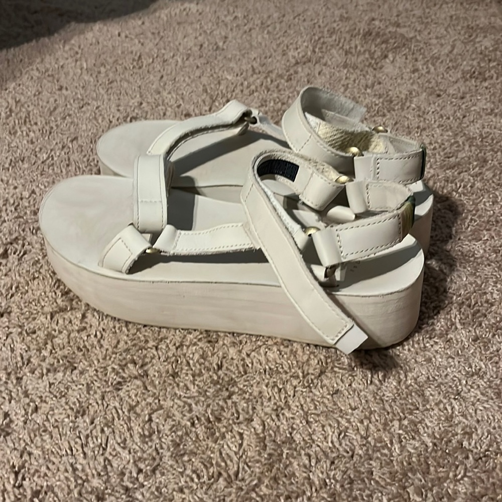 White platform tevas
